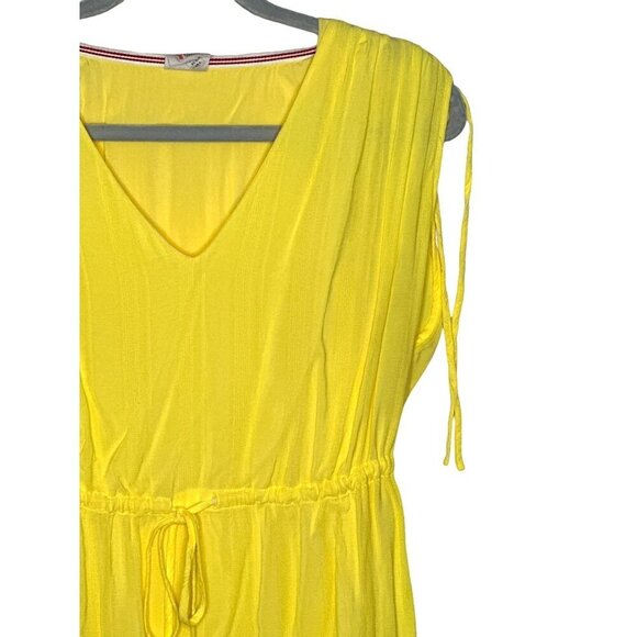 Charli women's lemon yellow crepe viscose belted top size 4 - Picture 2 of 9